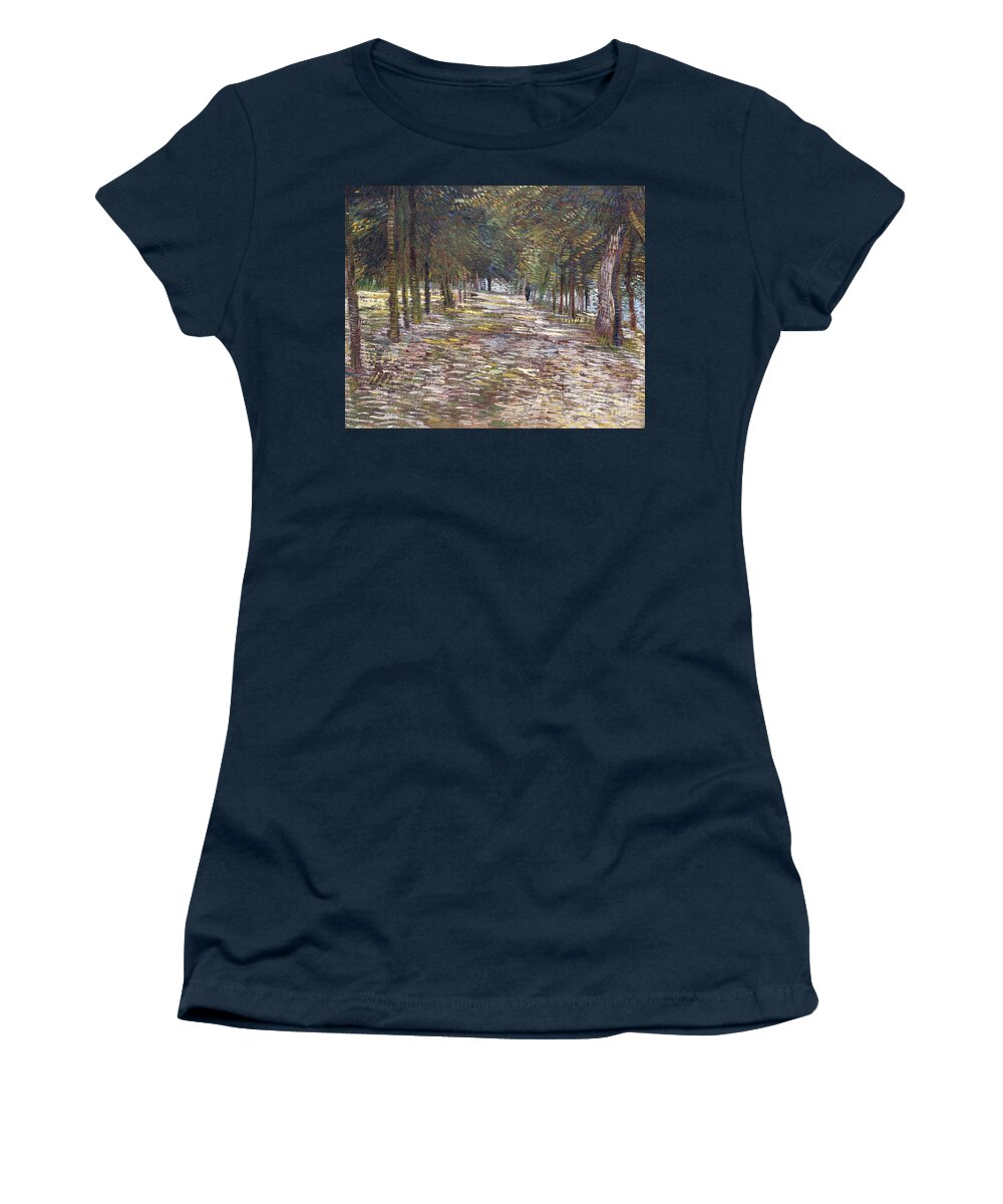 Park Women's T-Shirt featuring the painting The Avenue at the Park by Vincent Van Gogh by Vincent Van Gogh