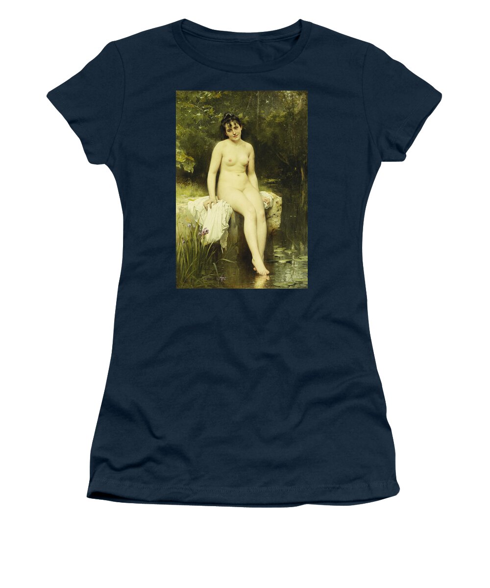 Academic Women's T-Shirt featuring the painting The Bather by Leon Bazile Perrault