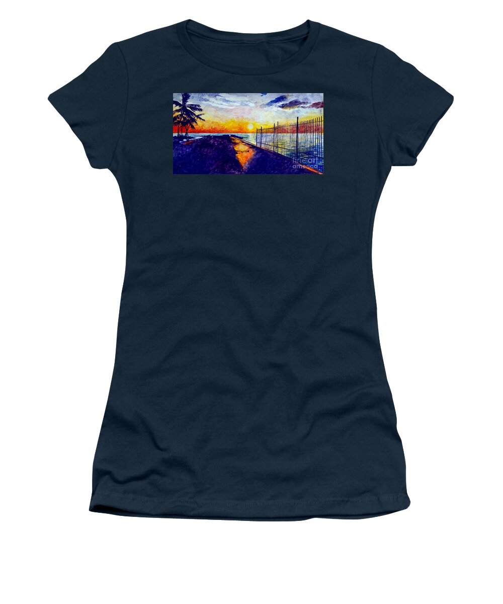 Bay Women's T-Shirt featuring the painting The Bay by Christopher Shellhammer