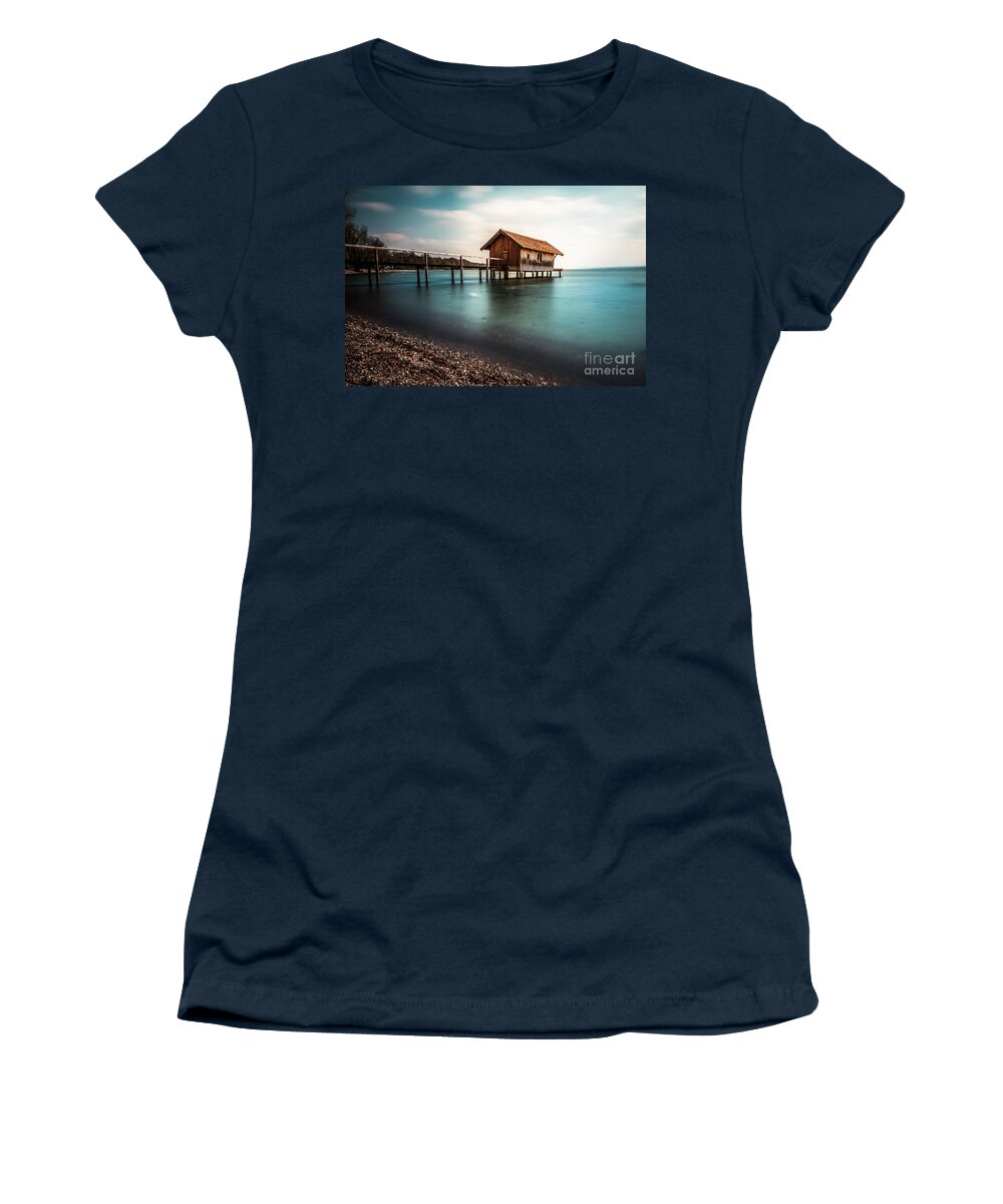 Ammersee Women's T-Shirt featuring the photograph The boats house II by Hannes Cmarits