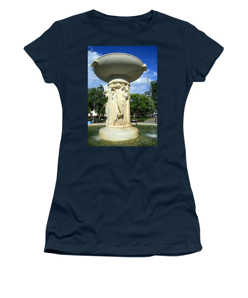 Dupont Circle Women's T-Shirt featuring the photograph The Dupont Circle Fountain by Cora Wandel