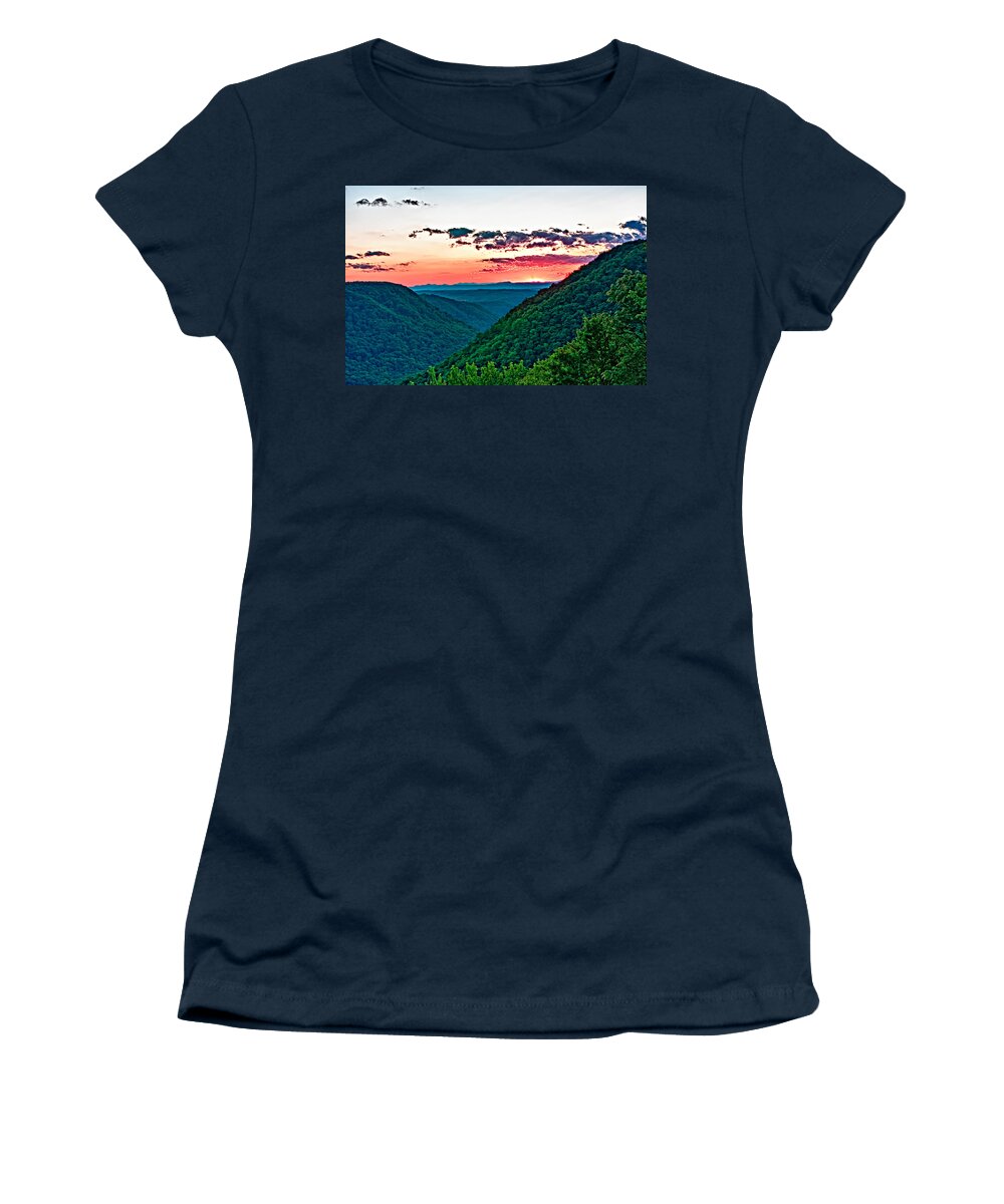 Sunset Women's T-Shirt featuring the photograph The Far Hills 2 by Steve Harrington