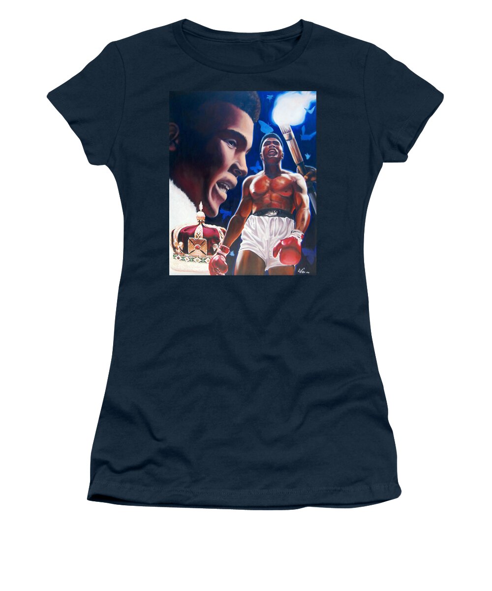 Portrait Women's T-Shirt featuring the painting The Fire the Sting the King by Jerome White