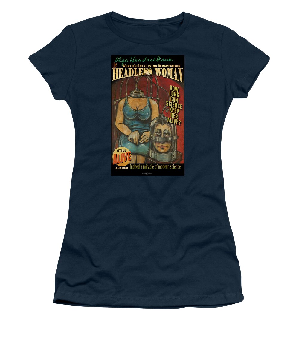 Headless Women's T-Shirt featuring the painting The Headless Woman Poster by Tim Nyberg