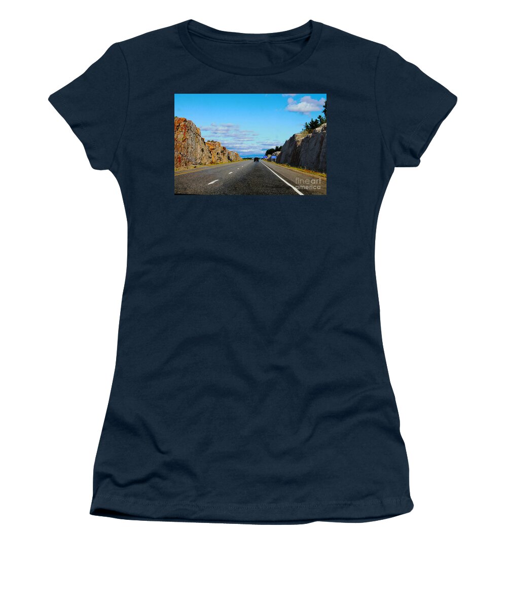 Nina Silver Women's T-Shirt featuring the photograph The Long Road Home by Nina Silver