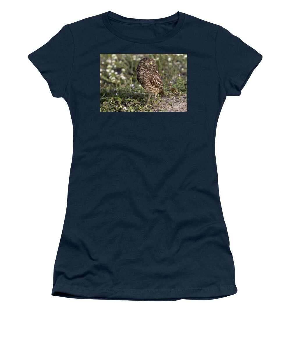 Burrowing Owl Women's T-Shirt featuring the photograph The Look by Meg Rousher