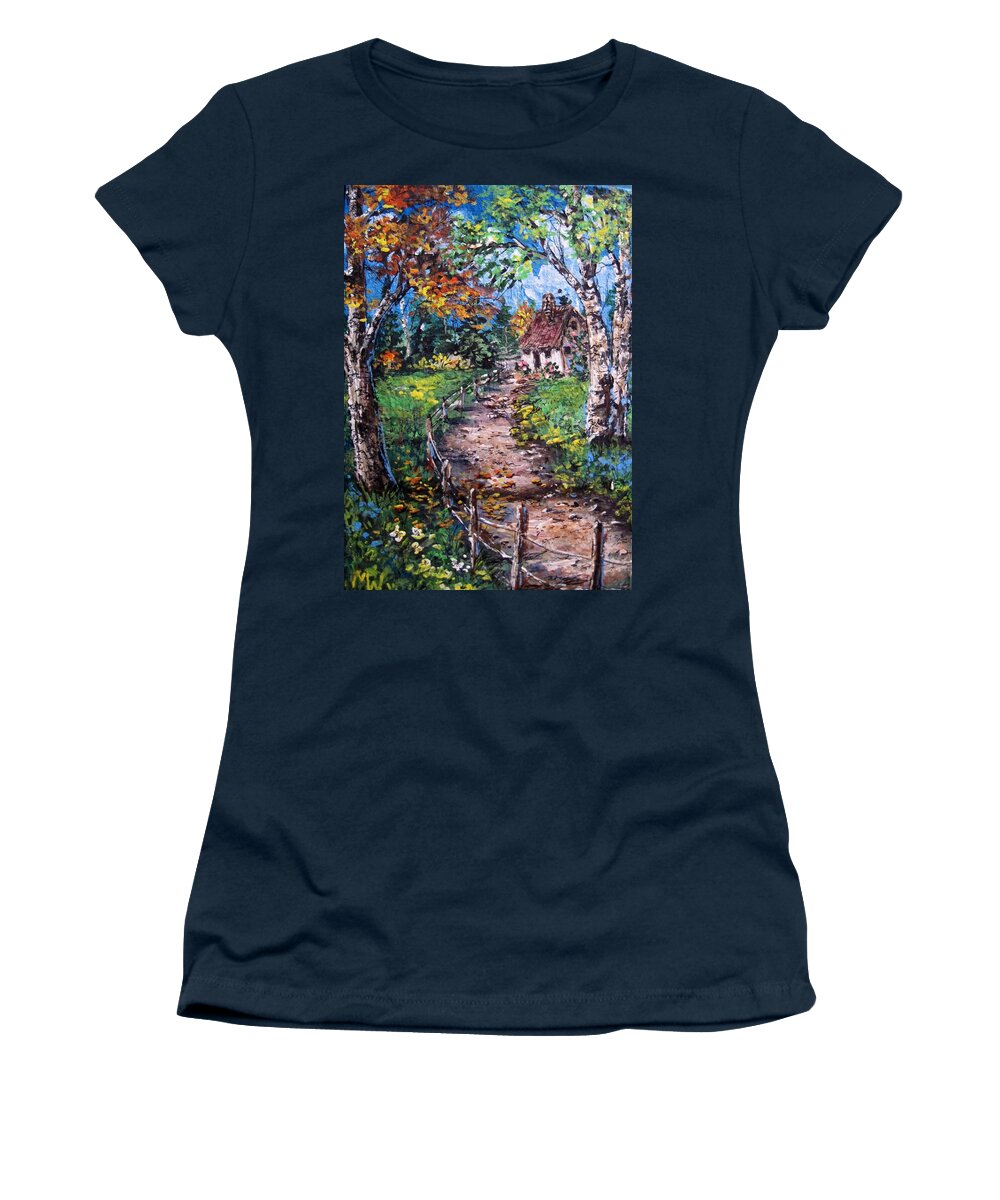 Landscape Women's T-Shirt featuring the painting The old homestead by Megan Walsh