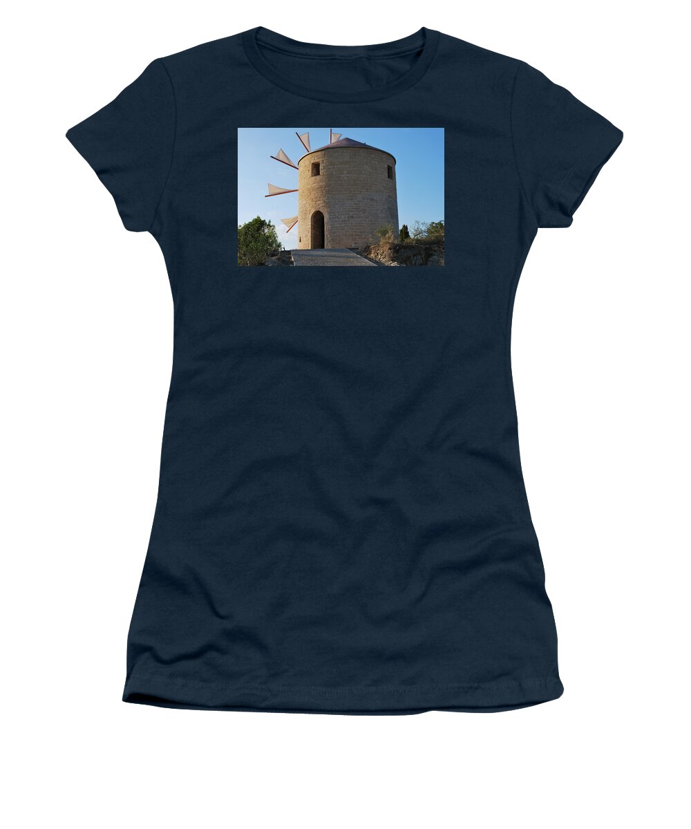 Windmills Women's T-Shirt featuring the photograph The old windmill 1830 by George Katechis