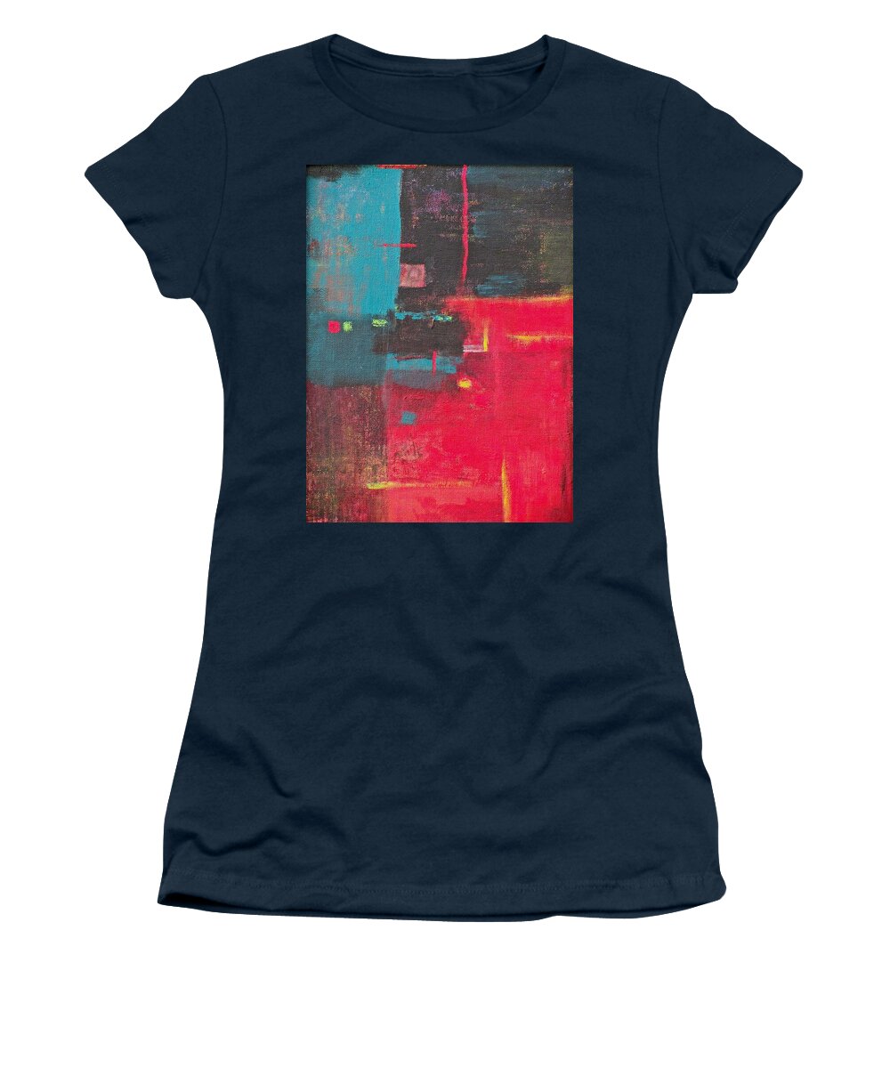 Abstract Women's T-Shirt featuring the painting The Other Side by Artcetera By   LizMac