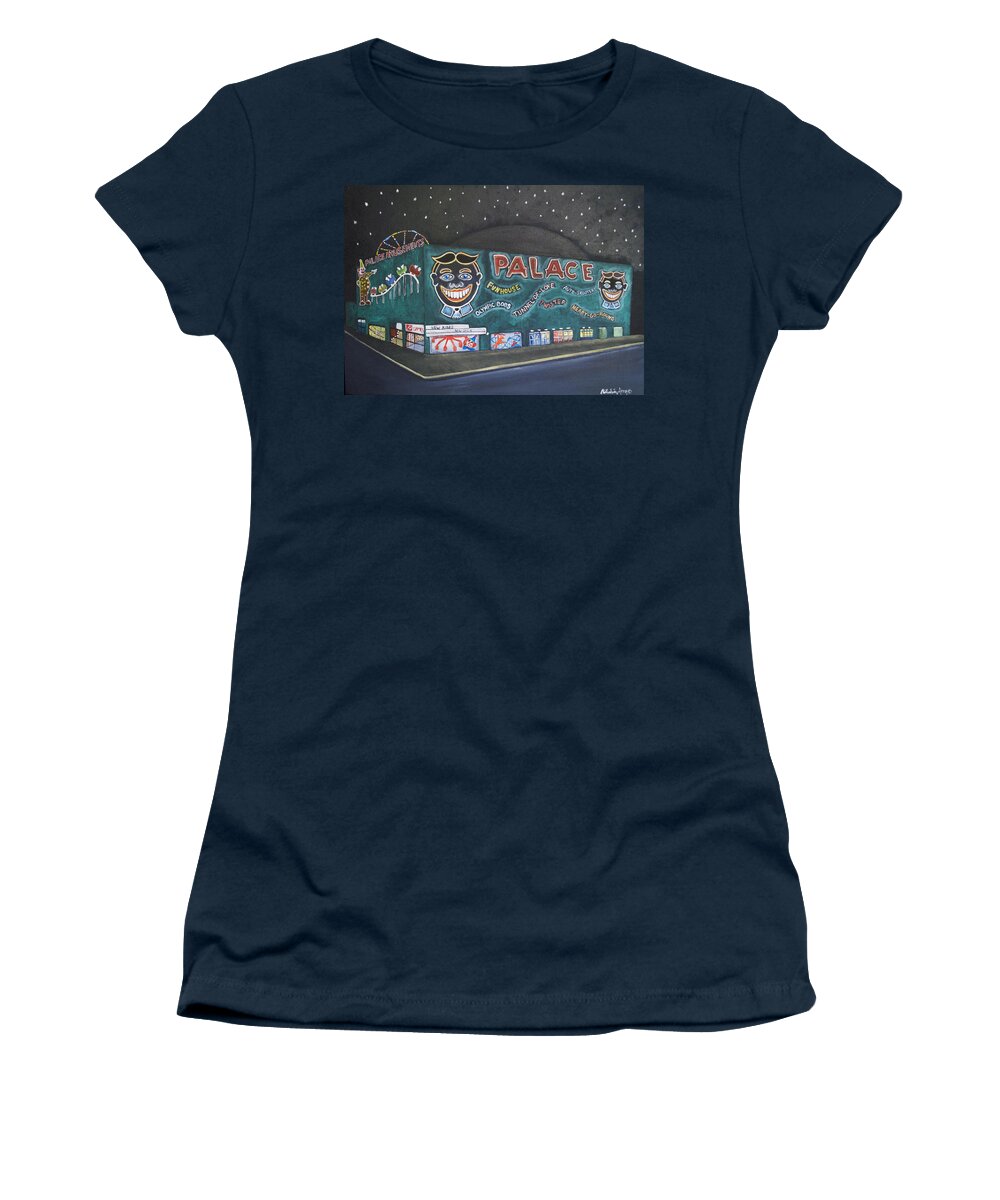 Tillie Women's T-Shirt featuring the painting The Palace at Night by Patricia Arroyo