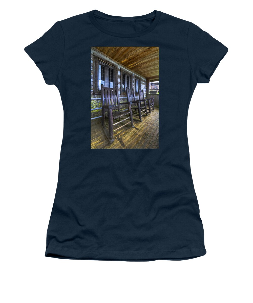Appalachia Women's T-Shirt featuring the photograph The Porch by Debra and Dave Vanderlaan
