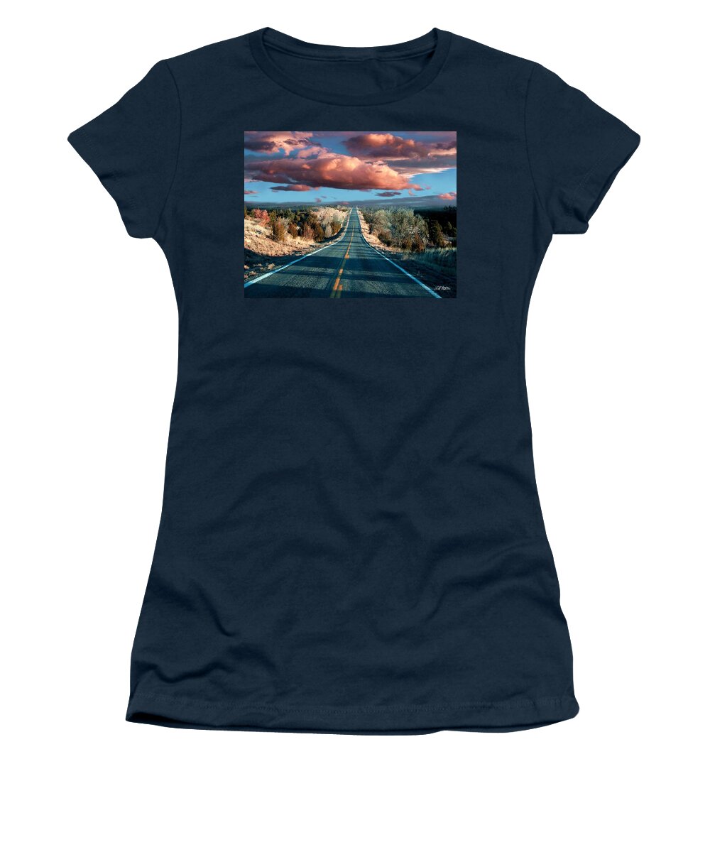 Roads Women's T-Shirt featuring the mixed media The Trip by Bill Stephens