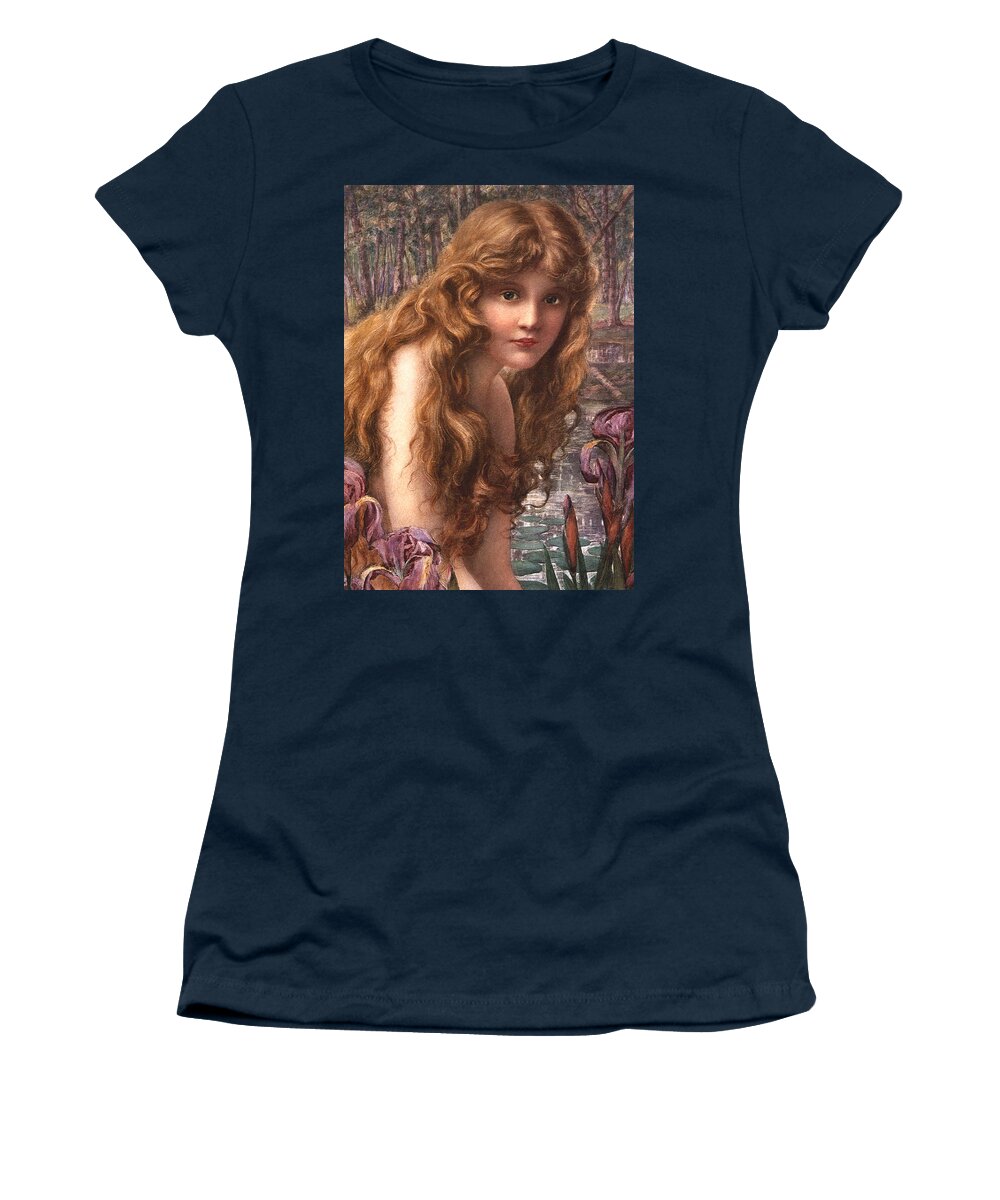Henry Ryland Women's T-Shirt featuring the digital art The Water Nymph by Henry Ryland