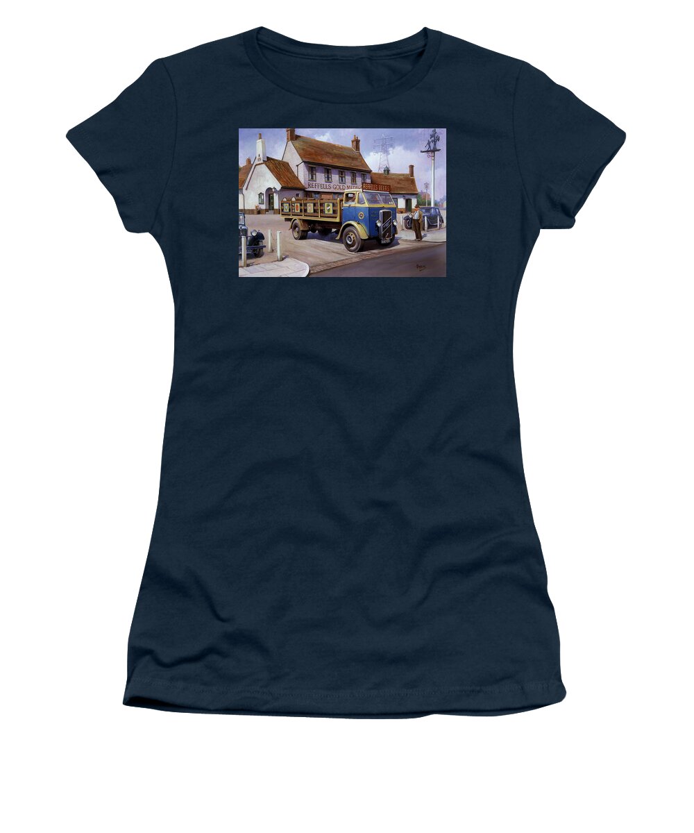 Commission A Painting Women's T-Shirt featuring the painting The Woodman pub. by Mike Jeffries