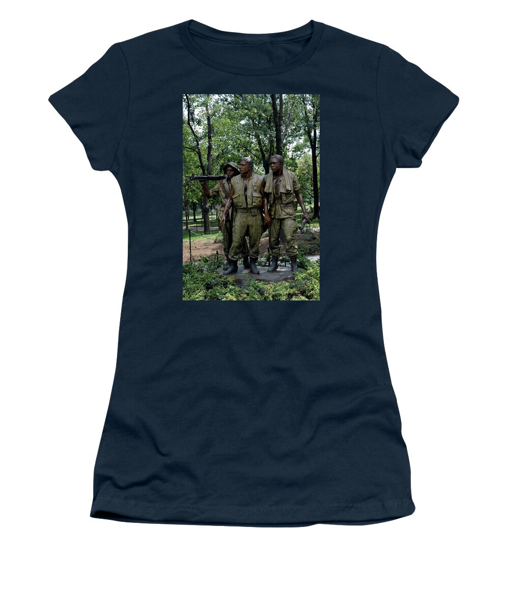 Usa Women's T-Shirt featuring the photograph Three Soldiers by LeeAnn McLaneGoetz McLaneGoetzStudioLLCcom