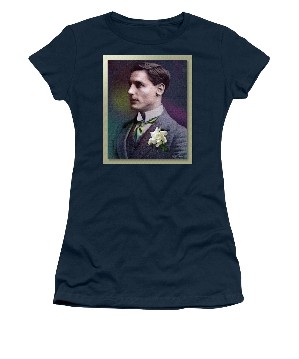 Portrait Women's T-Shirt featuring the mixed media Throw Back Thursday by Richard Laeton