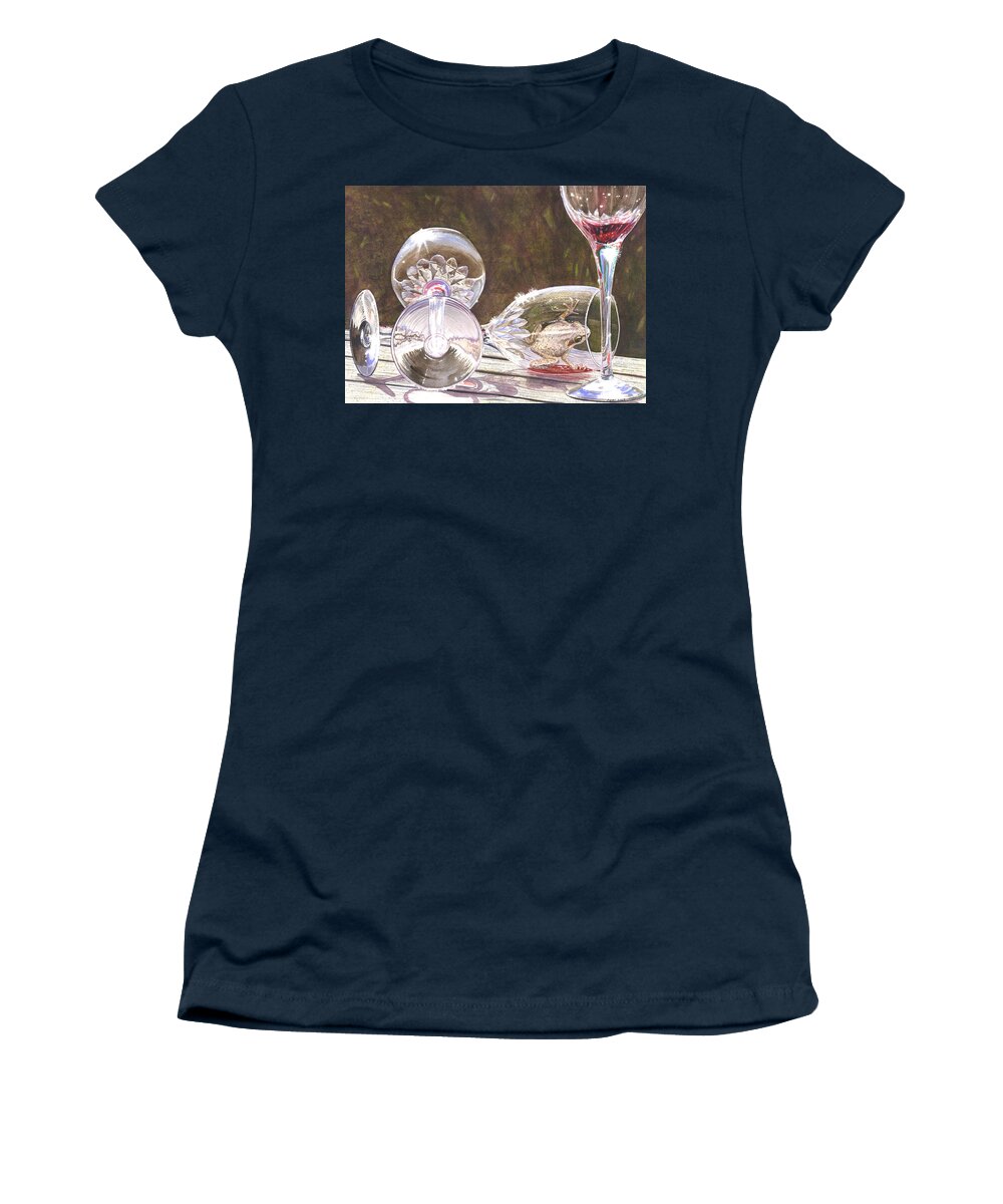 Wine Women's T-Shirt featuring the painting Tipsy by Catherine G McElroy
