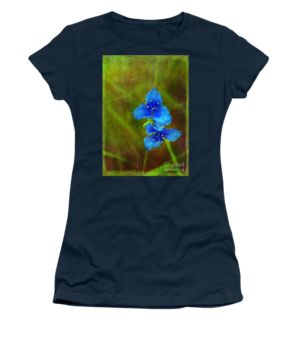 Blue Women's T-Shirt featuring the photograph Tradescantia by Judi Bagwell