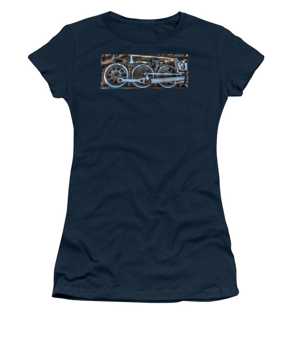 Paul Women's T-Shirt featuring the photograph Train Wheels by Paul Freidlund