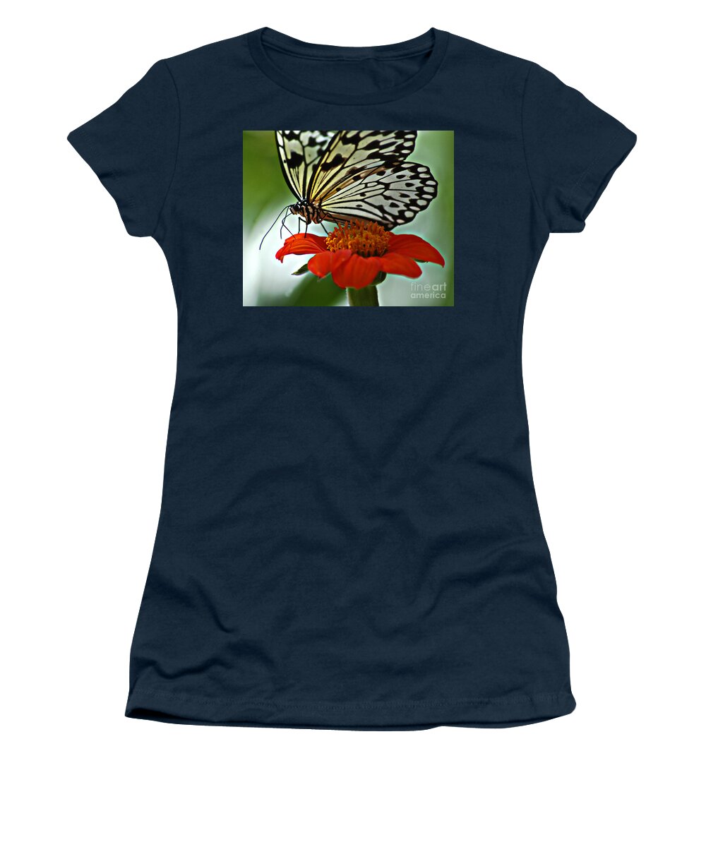 Diane Berry Women's T-Shirt featuring the photograph Tree Nymph Closeup by Diane E Berry