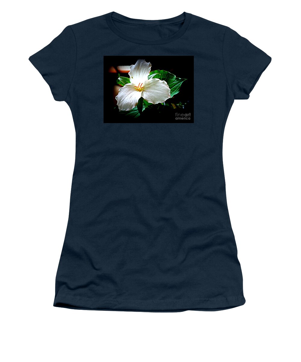 Trillium Women's T-Shirt featuring the photograph Trillium Wildflower by Kay Novy