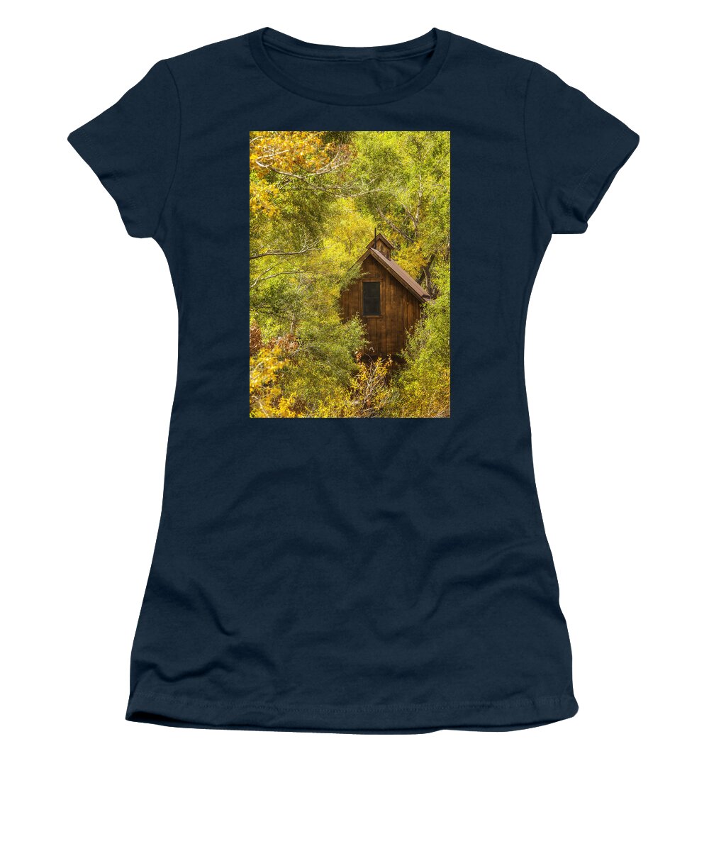 Cabin Women's T-Shirt featuring the photograph Tucked Away In Telluride by Darren White