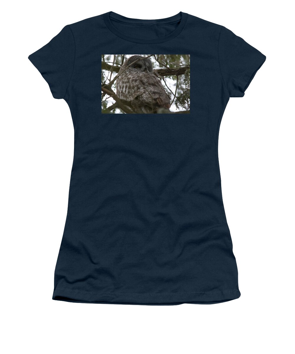 Blue Women's T-Shirt featuring the photograph Tucked in the Trees by Cheryl Baxter