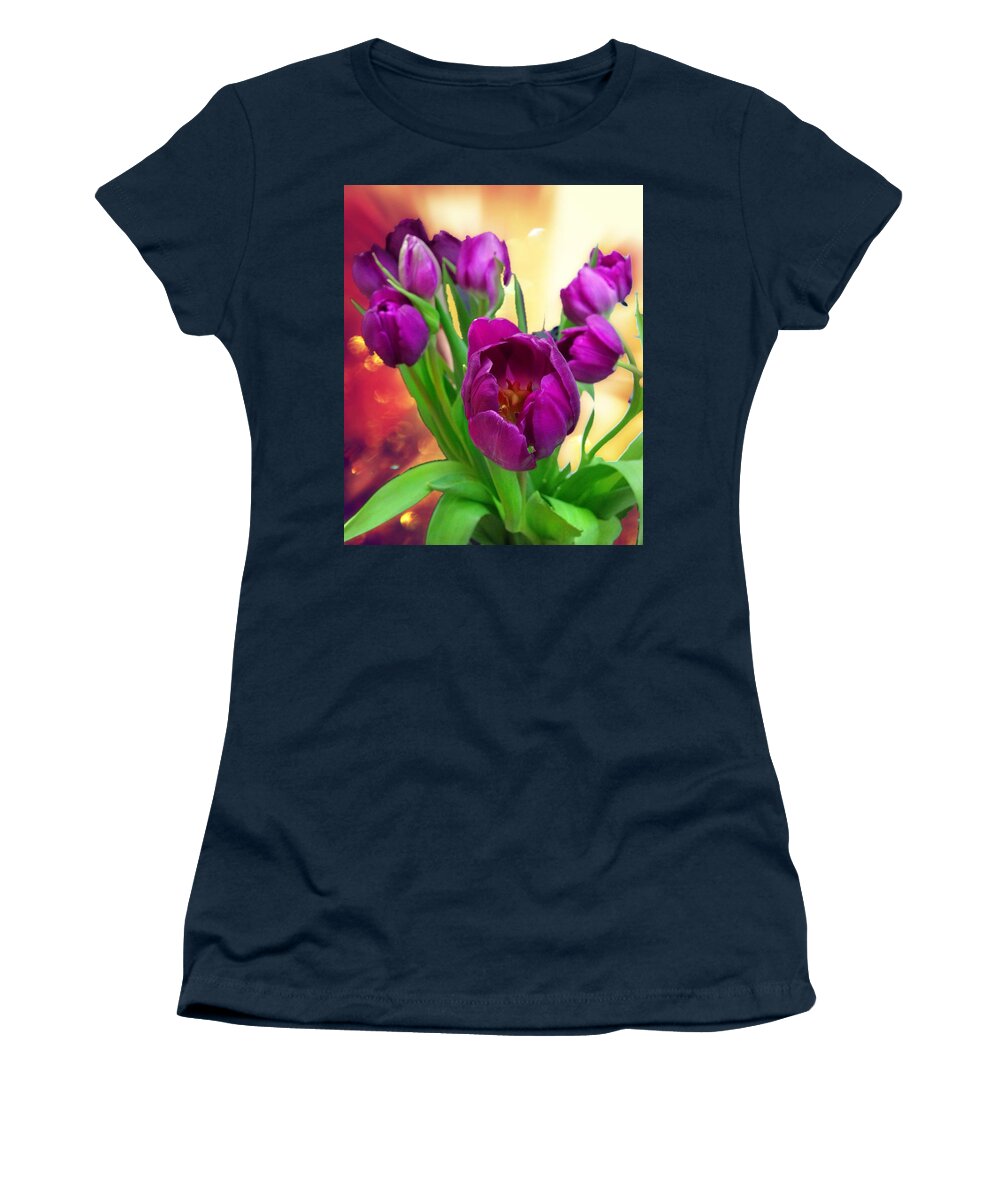 Tulips Women's T-Shirt featuring the photograph Tulips by Carlos Avila