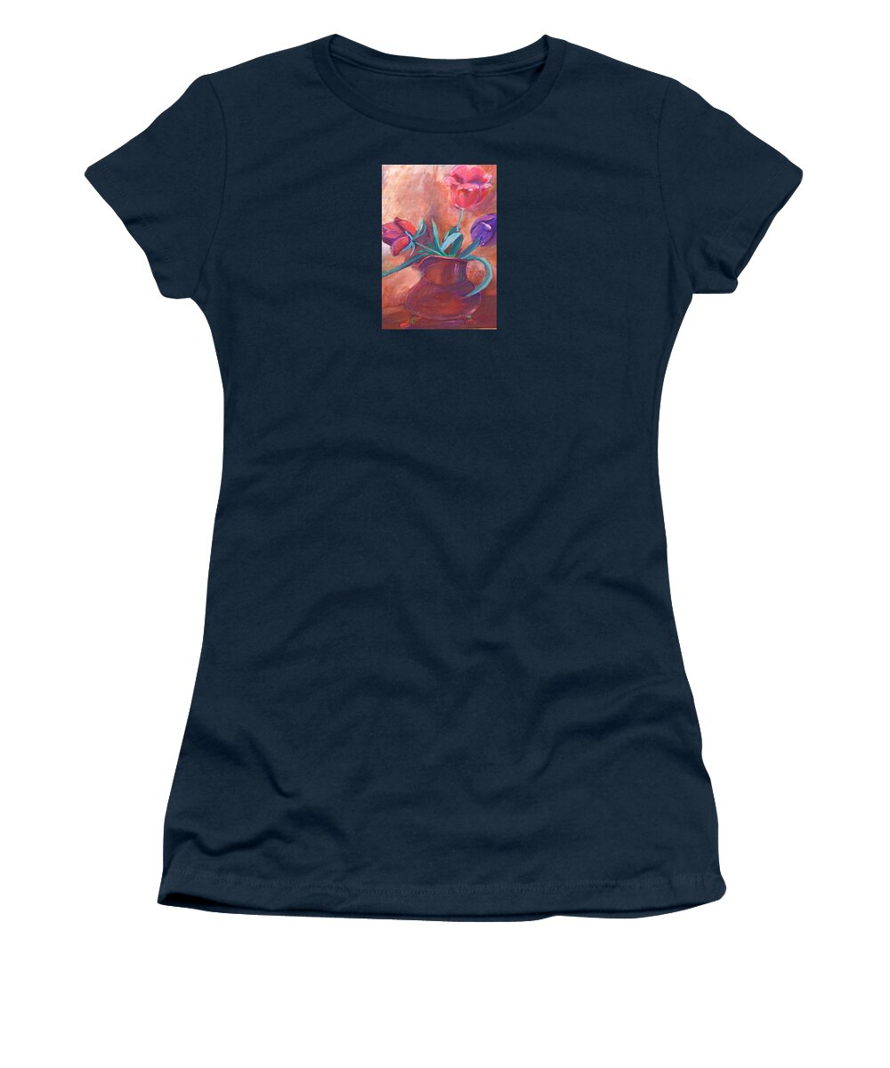 Bettye Harwell Flowers Women's T-Shirt featuring the painting Tulips in Pitcher by Bettye Harwell