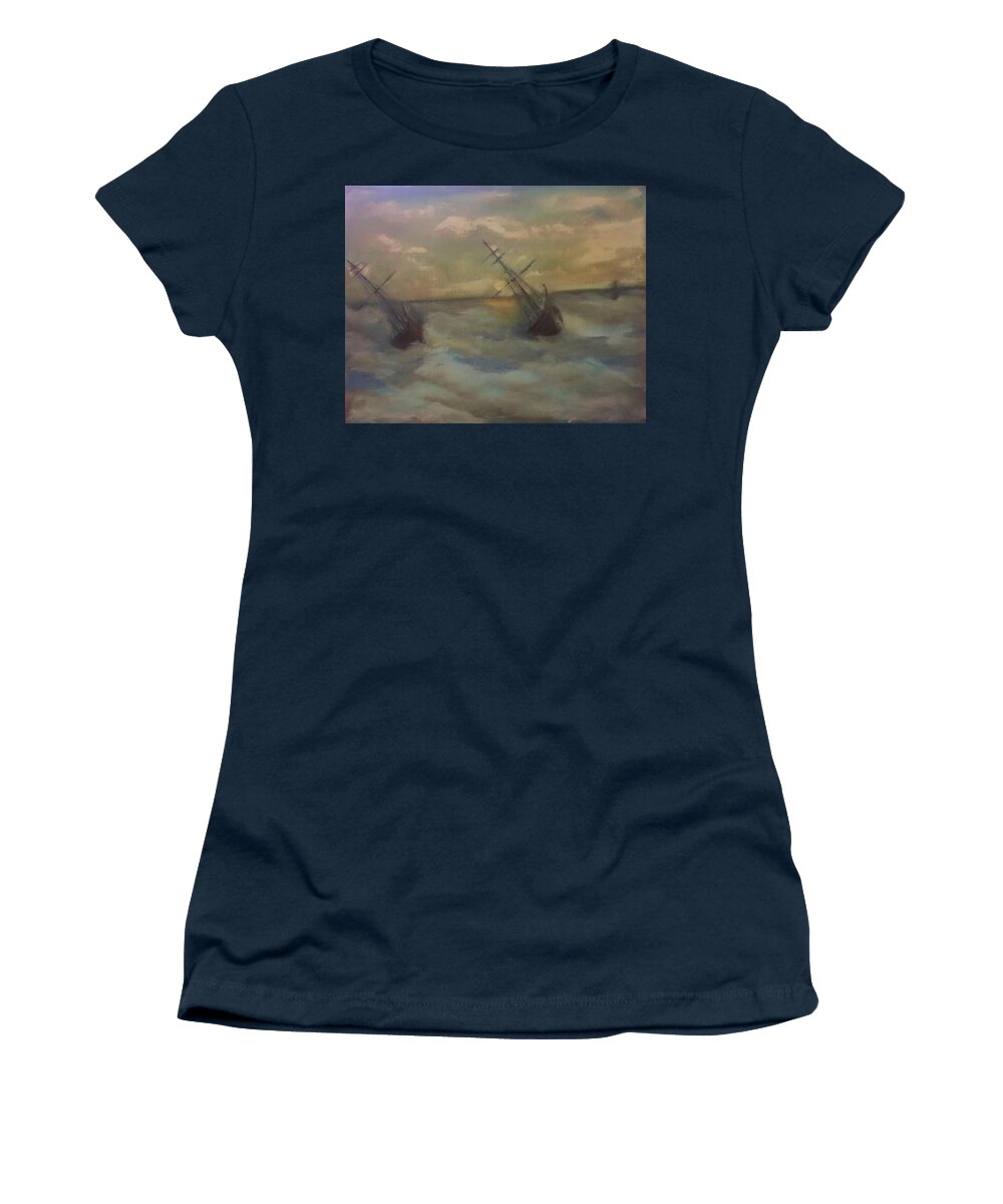 Art Women's T-Shirt featuring the painting Twins by Ryszard Ludynia