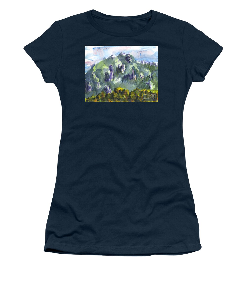Mountains Women's T-Shirt featuring the painting Uintah Highlands 1 by Walt Brodis