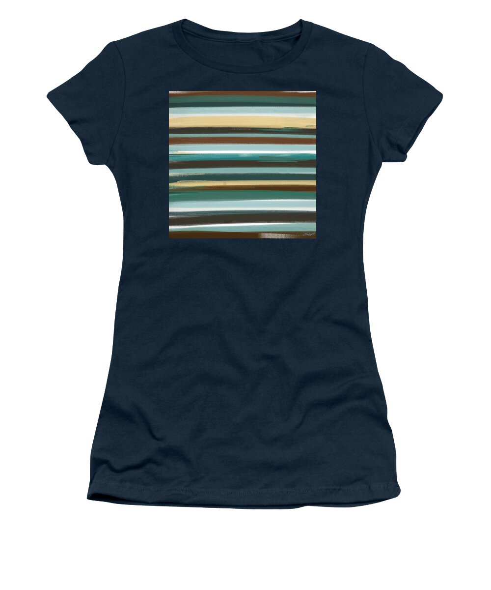 Turquoise Women's T-Shirt featuring the painting Underworld by Lourry Legarde