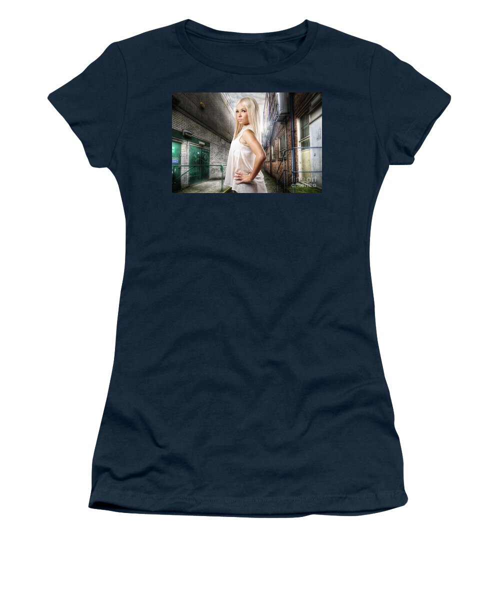 Yhun Suarez Women's T-Shirt featuring the photograph Urban Angel 1.0 by Yhun Suarez