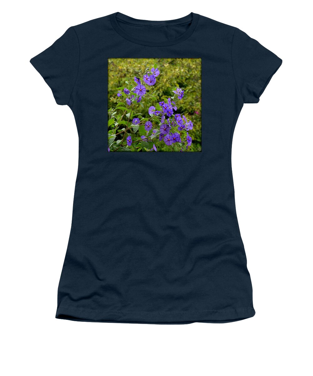 Purple Women's T-Shirt featuring the photograph Vibrant Purple Flowers by Carla Parris