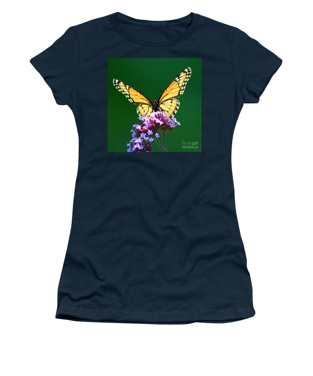 Butterfly Women's T-Shirt featuring the photograph Viceroy Butterfly Square by Karen Adams