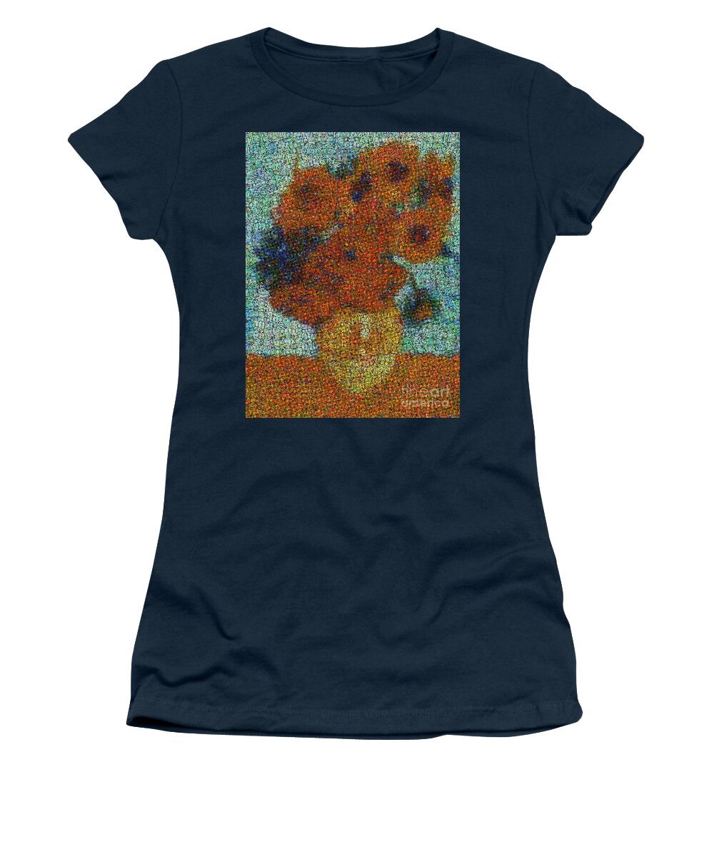 Vincent Women's T-Shirt featuring the photograph Vincent Van Gogh Sunflowers 2.0 - V2 by Edward Fielding