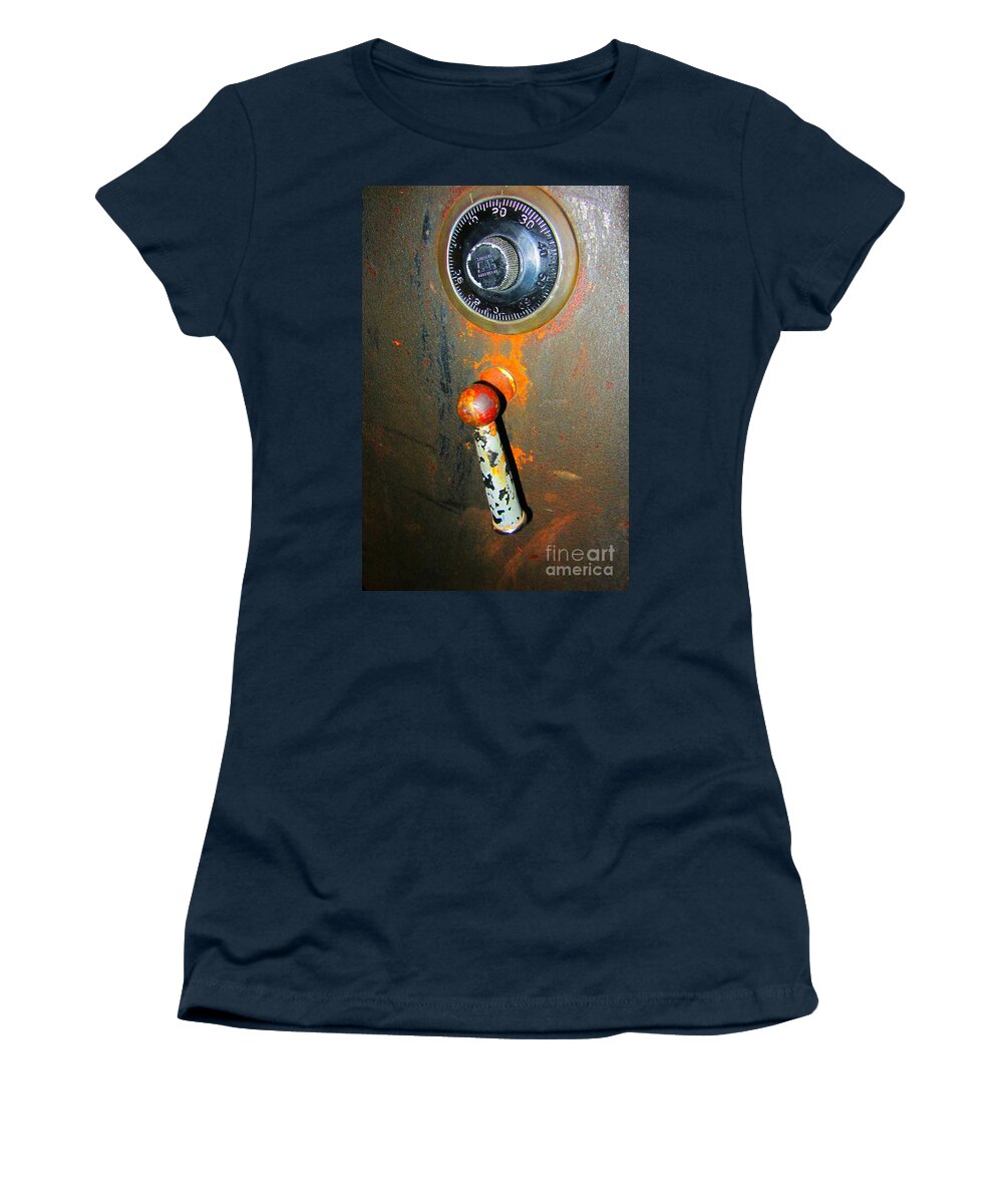 Vintage Women's T-Shirt featuring the photograph Vintage Combination Lock Safe by Susan Carella