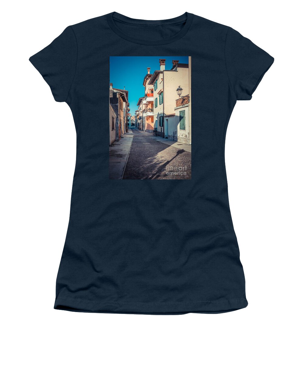 Friaul-julisch Venetien Women's T-Shirt featuring the photograph walking through Grado - through the past by Hannes Cmarits