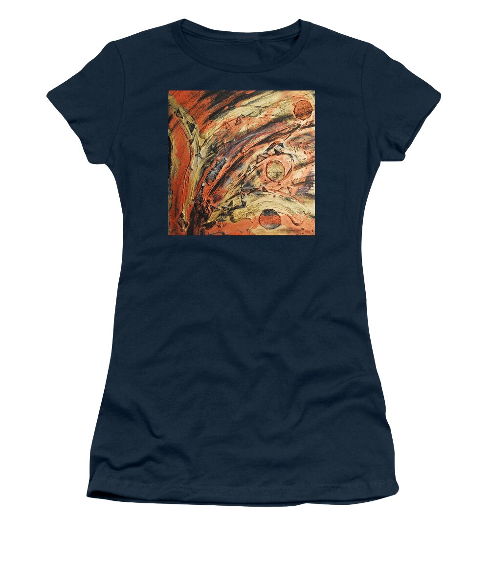 Contemporary Women's T-Shirt featuring the painting Warm Winds by Cleaster Cotton