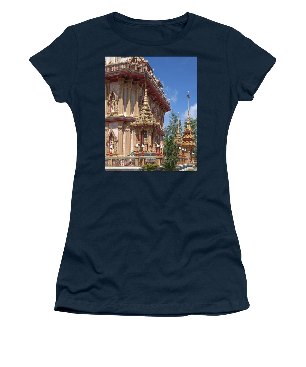 Scenic Women's T-Shirt featuring the photograph Wat Chalong Phramahathat Chedi Corner Tower DTHP410 by Gerry Gantt