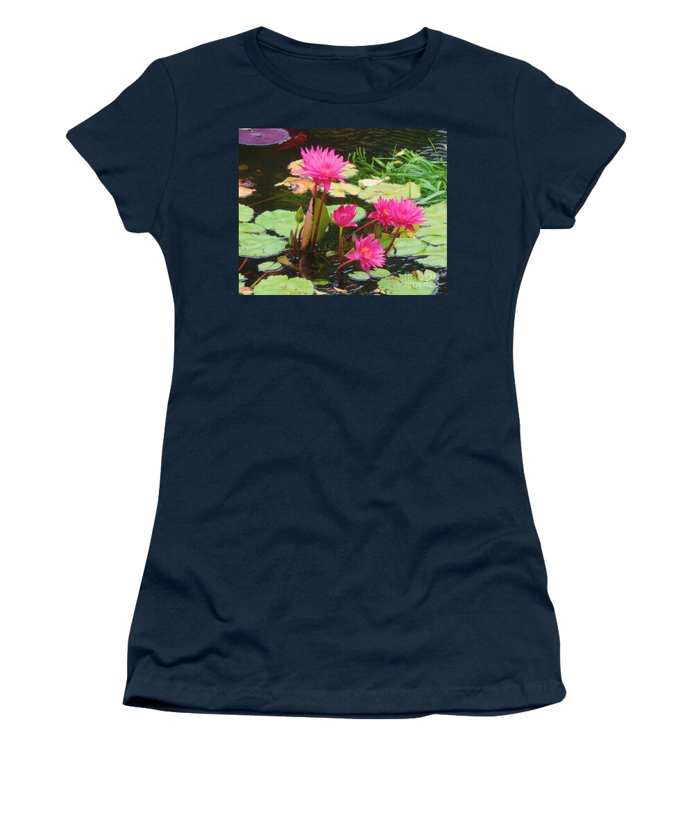 Water Lilies Women's T-Shirt featuring the photograph Water Lilies 008 by Robert ONeil
