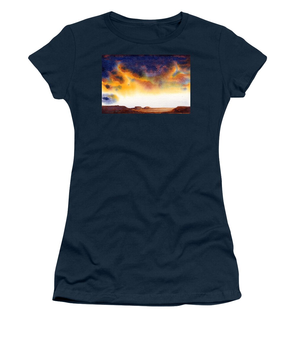 Watercolor Women's T-Shirt featuring the painting Mesa by Konnie Kim