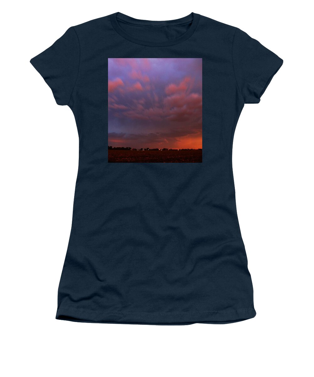 Stormscape Women's T-Shirt featuring the photograph Weaking Cells made for a Perfect Sunset by NebraskaSC