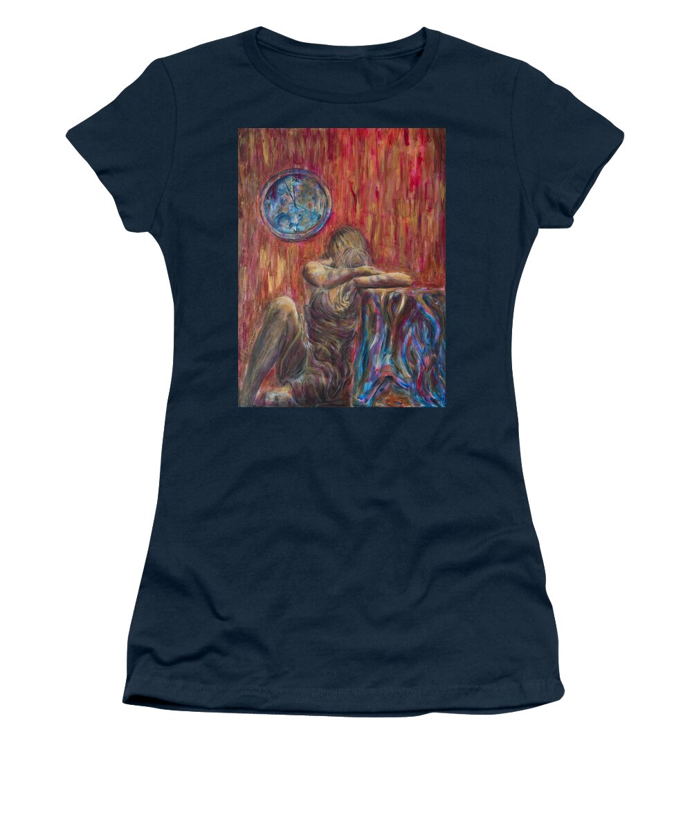 When Tomorrow Comes Women's T-Shirt featuring the painting When Tomorrow Comes by Nik Helbig
