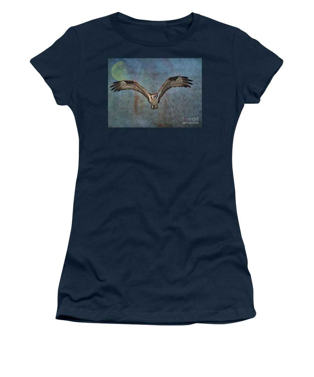 Osprey Women's T-Shirt featuring the photograph Whispering To The Moon by Deborah Benoit