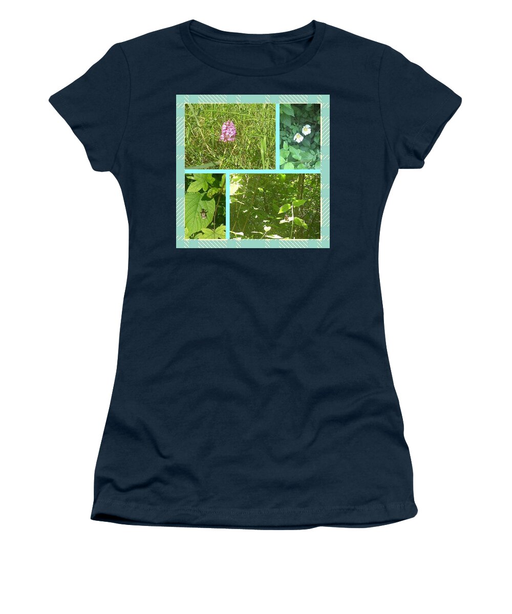 Wild Women's T-Shirt featuring the photograph Wild Flowers And Insects by Sarah Qua