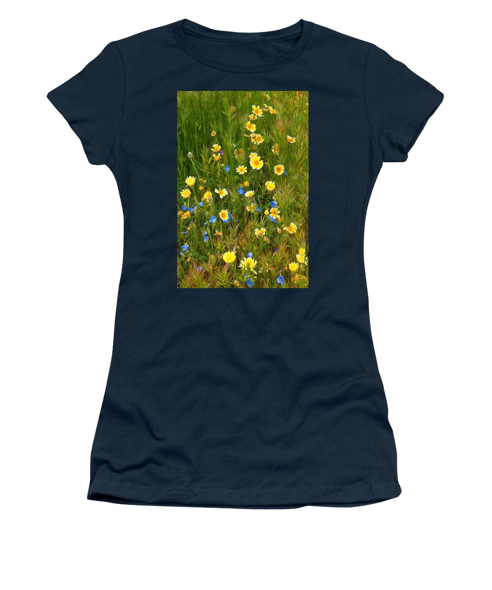 California Wildflowers Women's T-Shirt featuring the photograph Wildflower Salad - Spring in Central California by Ram Vasudev