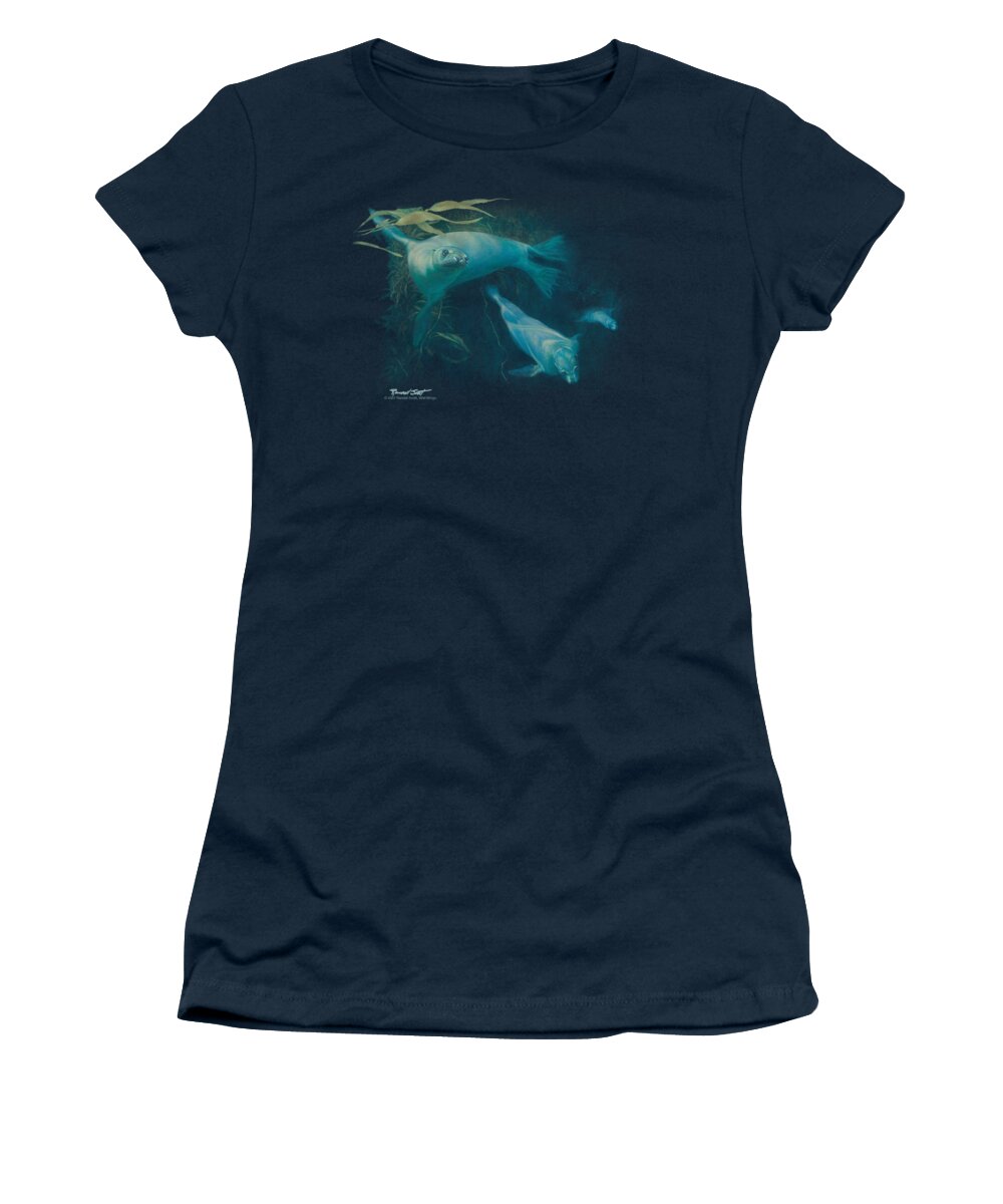 Wildlife Women's T-Shirt featuring the digital art Wildlife - Kelp Patrol by Brand A