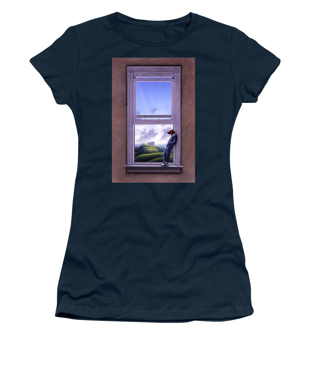 Surreal Women's T-Shirt featuring the painting Window of Dreams by Jerry LoFaro