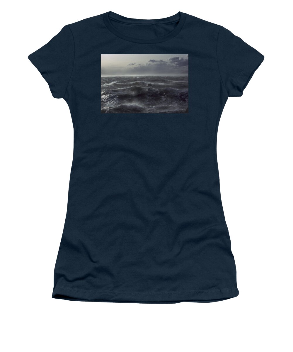 Feb0514 Women's T-Shirt featuring the photograph Windstorm Over Ocean In Beagle Channel by Colin Monteath